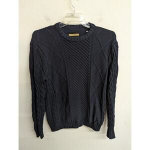 Gilded Age Mens Sweater Shenandoah Sail Crew Aran Fisherman Knit Blue Size M